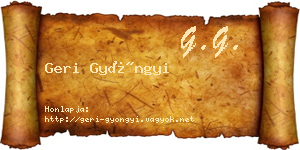 Geri Gyöngyi névjegykártya
